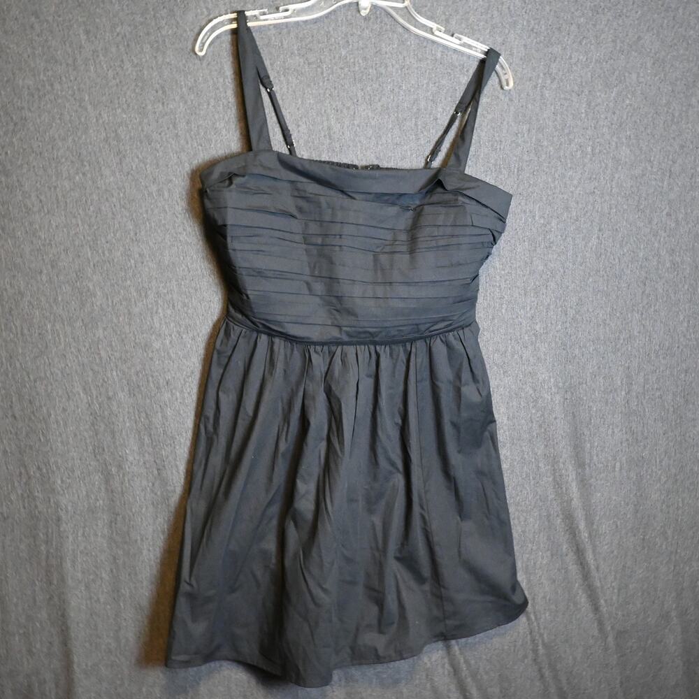 NEW Abercrombie & Fitch L Baby Doll Black Mini Dress Pleated NWT